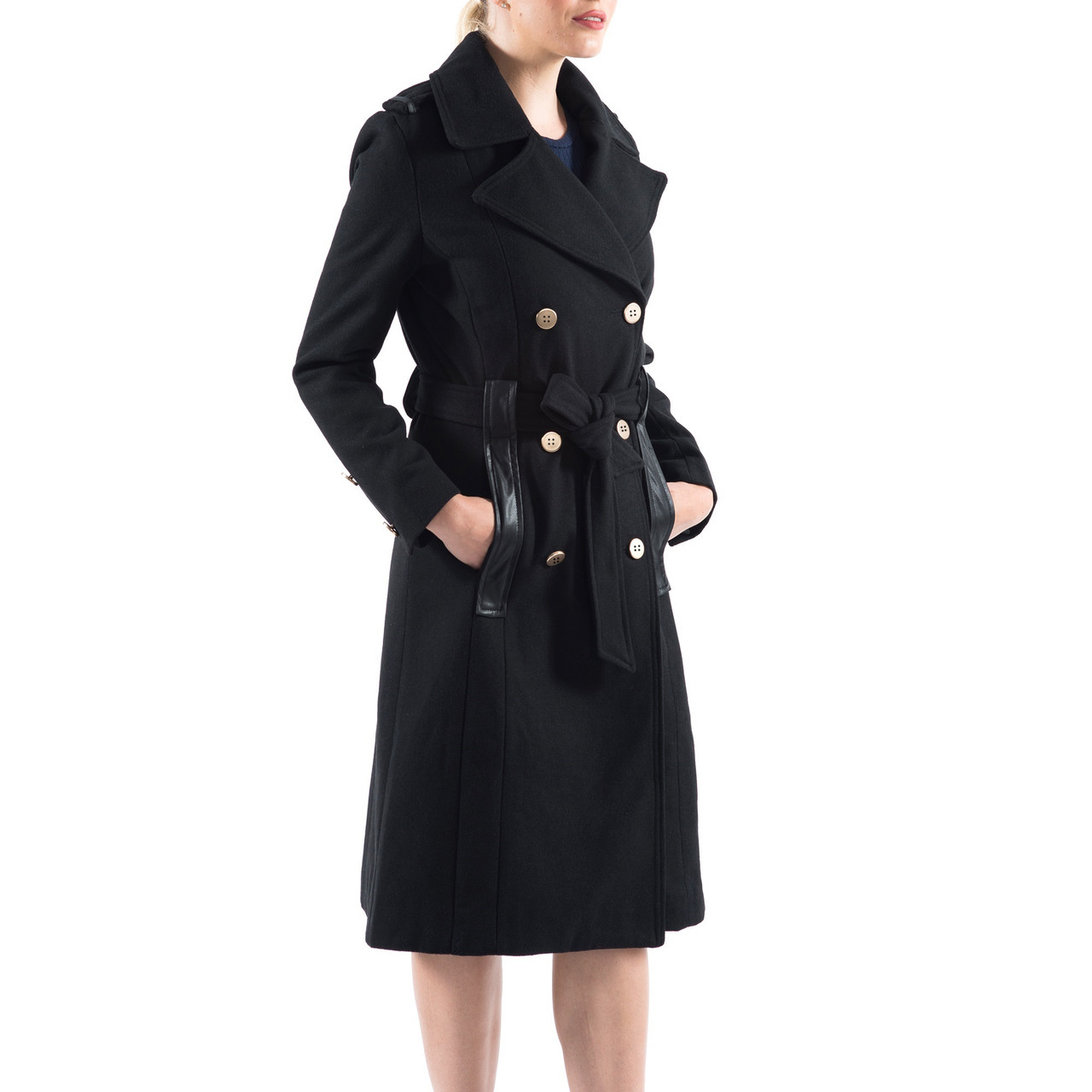 Alpine Swiss Womens Trench Coat Wool Double Breast Jacket